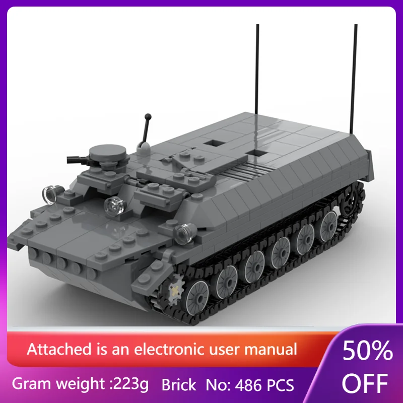 

486, модель строительного блока, военный бронетанковый танк MOC, креативная игрушка для мальчиков, идея подарка на Рождество и день рождения