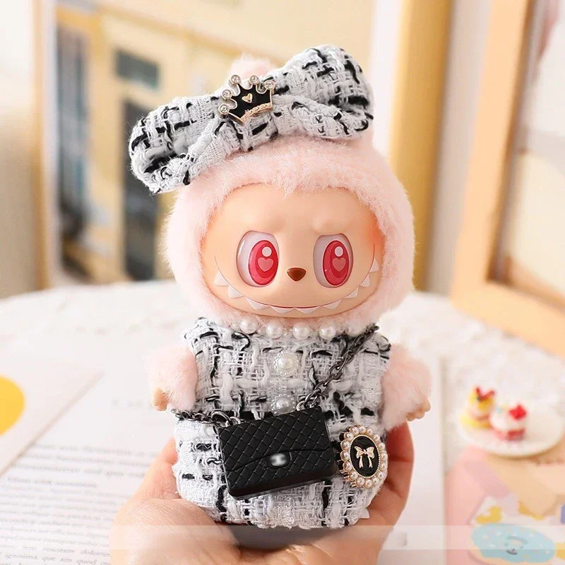 Ropa Labubu 17cm Doll Stylish Overalls Clothes Set Pendant Cute Clothes with Fragrant Style For V1/V2 Labubu