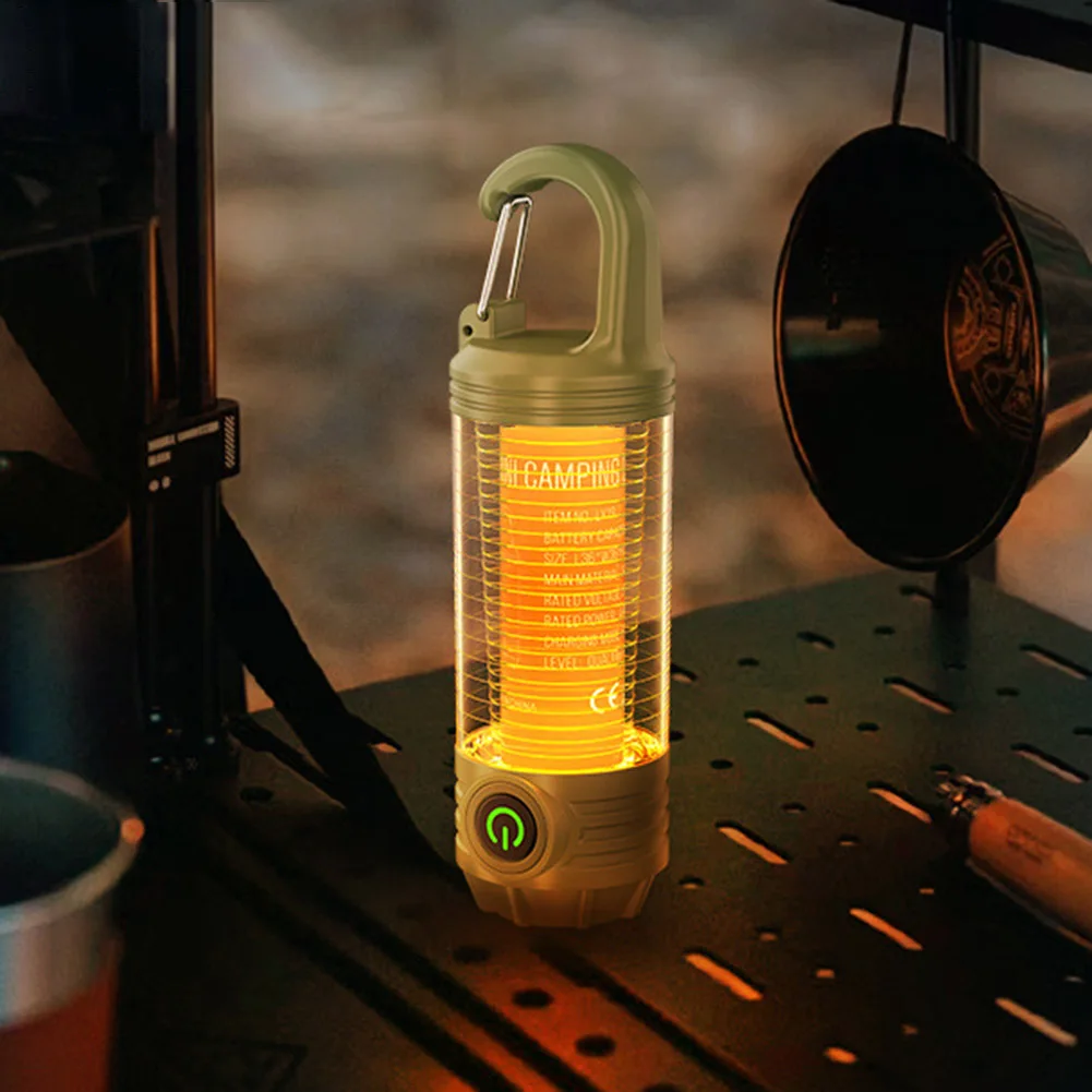 Lanterna de acampamento LED com 5 brilhos luz de emergência à prova d'água luz de acampamento recarregável para caminhadas blackout