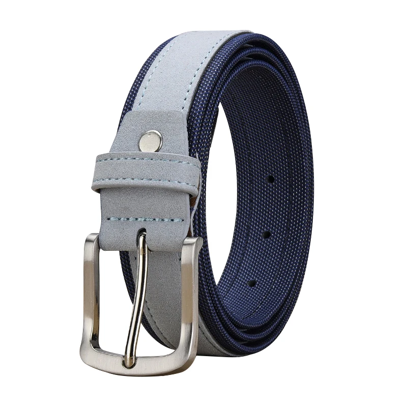 New Creativity Unisex Belt Fashion Suede and Canvas Design Alloy Pin Buckle Men Belt Trend Casual Men & Women Jeans Belt