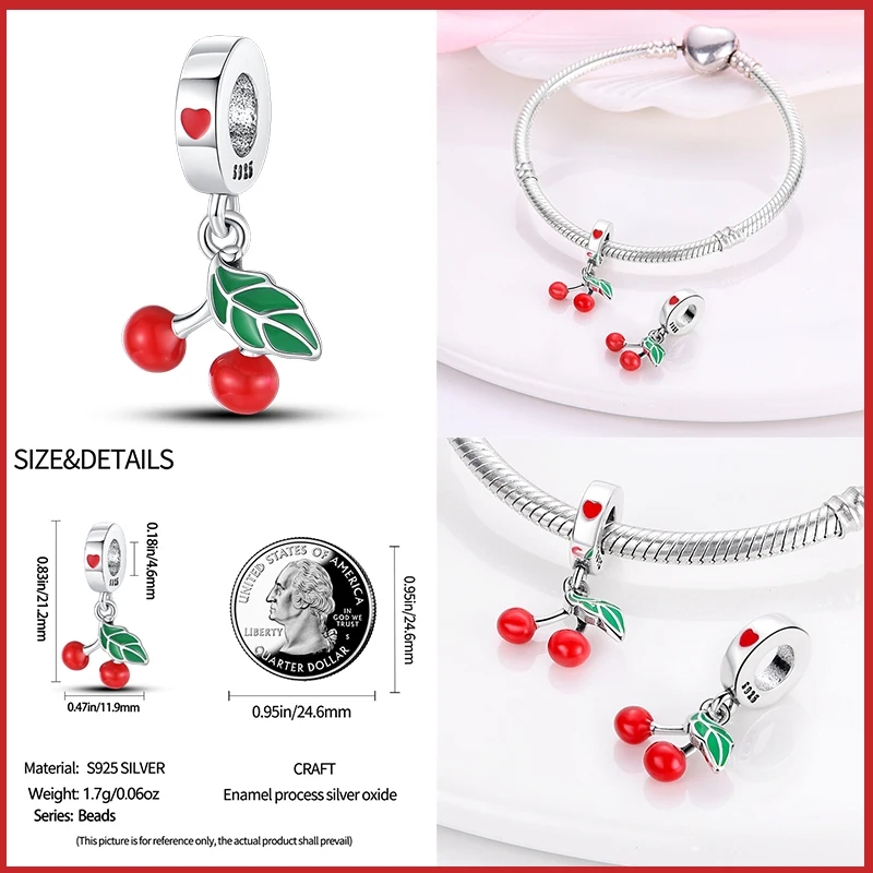 Cuentas de plata esterlina 925 para pulsera Pandora Original, abalorios de colección de pastel de café y té de la tarde, regalo de joyería artesanal