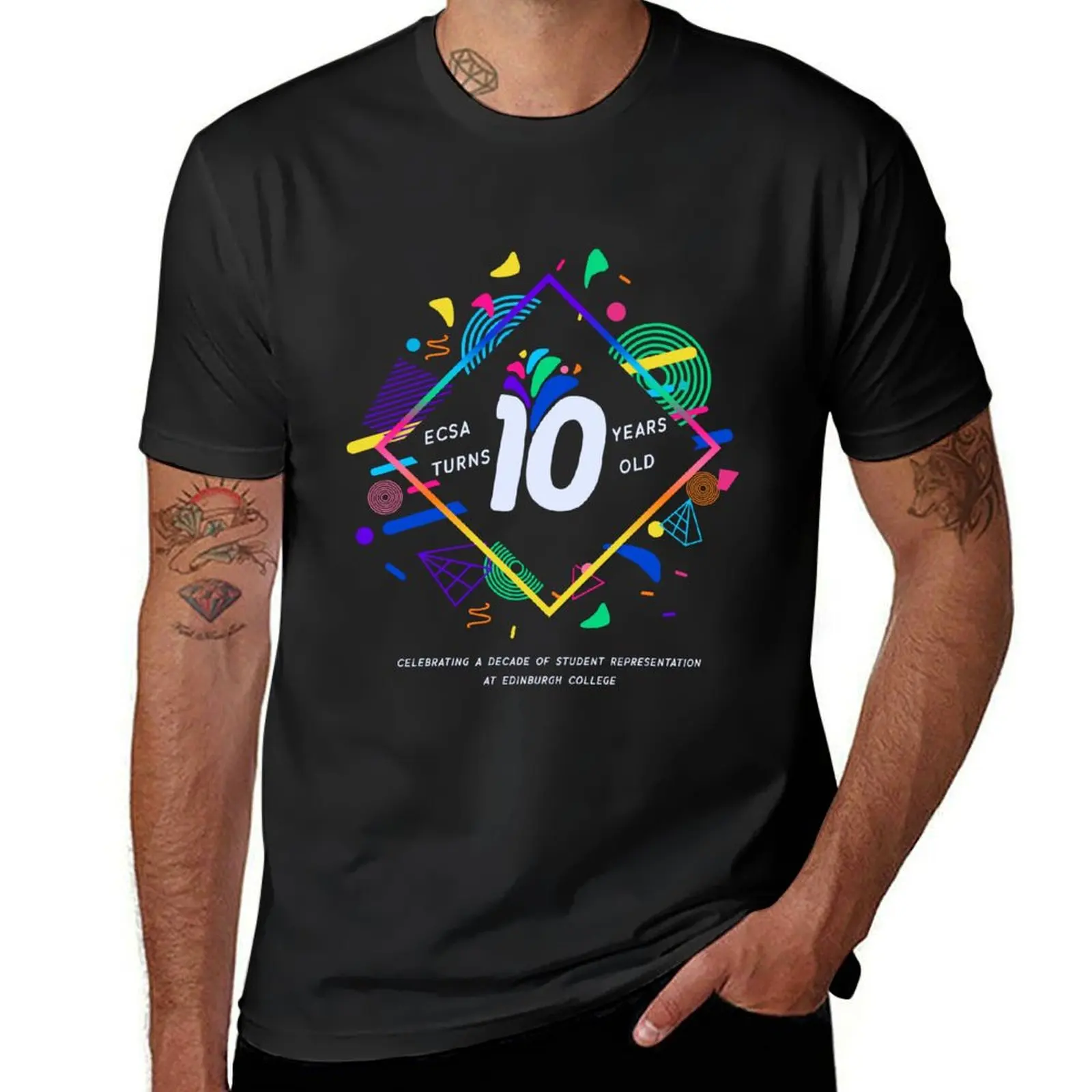 10 anni anniversario! -T-shirt blu chiaro blanks t-shirt grafiche da uomo ad asciugatura rapida anime