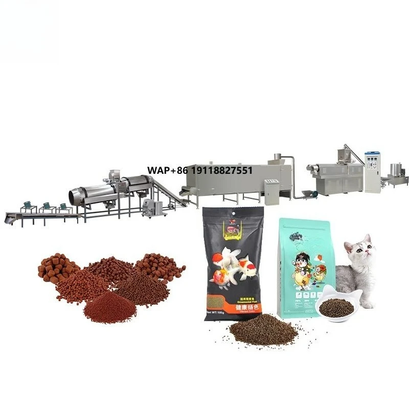 سعة صغيرة التوأم المسمار الحيوانات الأليفة الغذاء الطارد مصنع خط إنتاج أغذية الكلاب