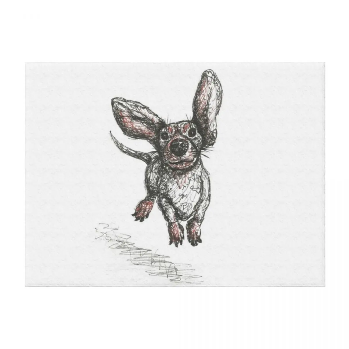 

Dachshund running, pen and ink illustration. Sausage dog, doxie, weiner. Throw Blanket Travel sofa bed Fashion Sofas Blankets