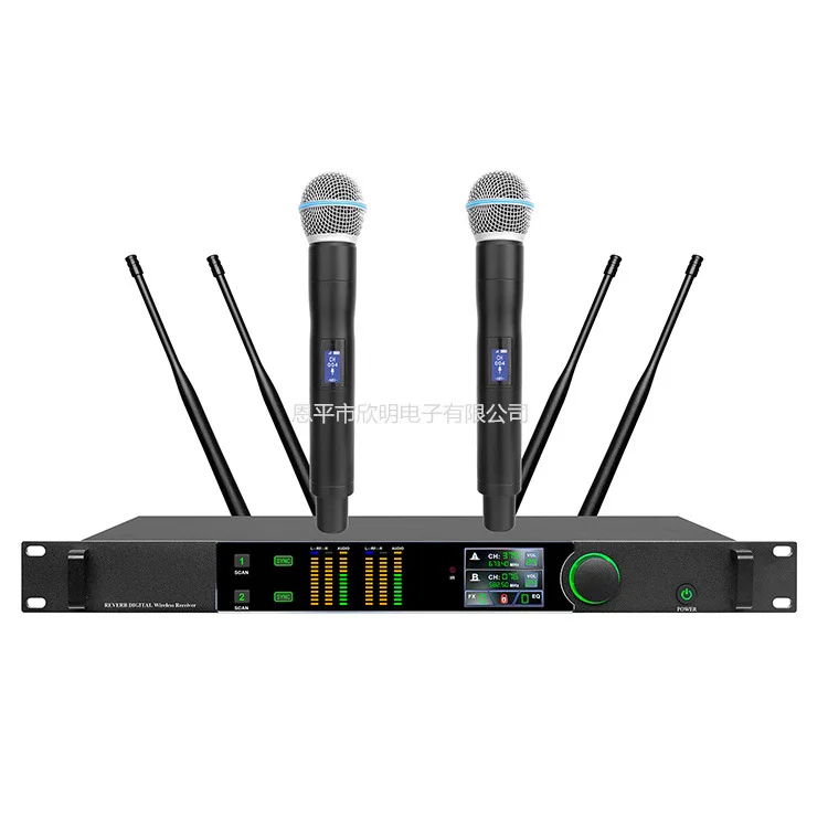 Wholesale TFT-200plus True Diversity One to Two Wireless Microphone with Effect TFT Display 2.4-inch KTV