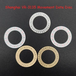For Shanghai 3135 movement New Date at 3H calendar Mod Datewheel Disc Parts Black Red Yellow Disc 3135 Watch Movement Parts