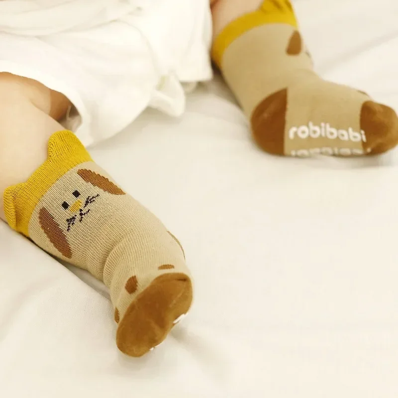 Cute Cartoon Animal Baby Kids Socks for Boy Girl Spring Autumn Soft Cotton Anti-slip Socks Newborn Toddler Children Floor Socks