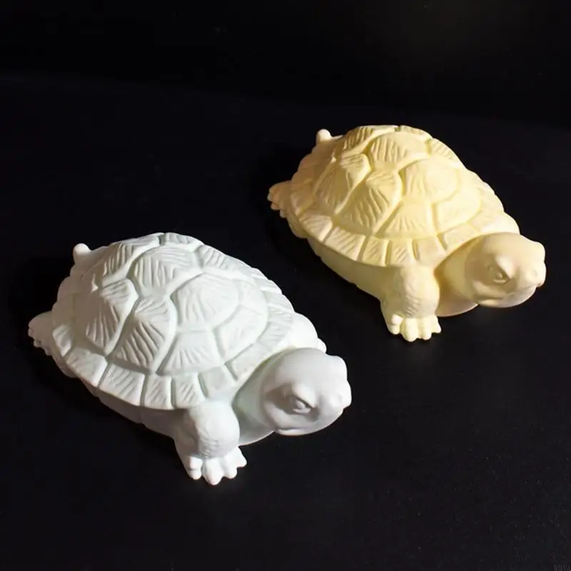 W0YA 2 قطعة تمثال السلاحف الجميلة من السيليكون مجموعة مواد متينة عالية الجودة مثالية للصياغة ومشاريع الديكورات المنزلية #4