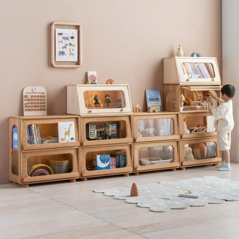 

Flip door display cabinet, can be stacked and combined figure model cabinet Children's storage cabinet