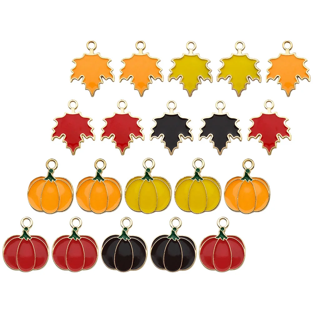 32 Pcs Thanksgiving Pumpkin Head Pendant Holiday Charms for Jewelry Making Halloween Earring Metal Key Chain