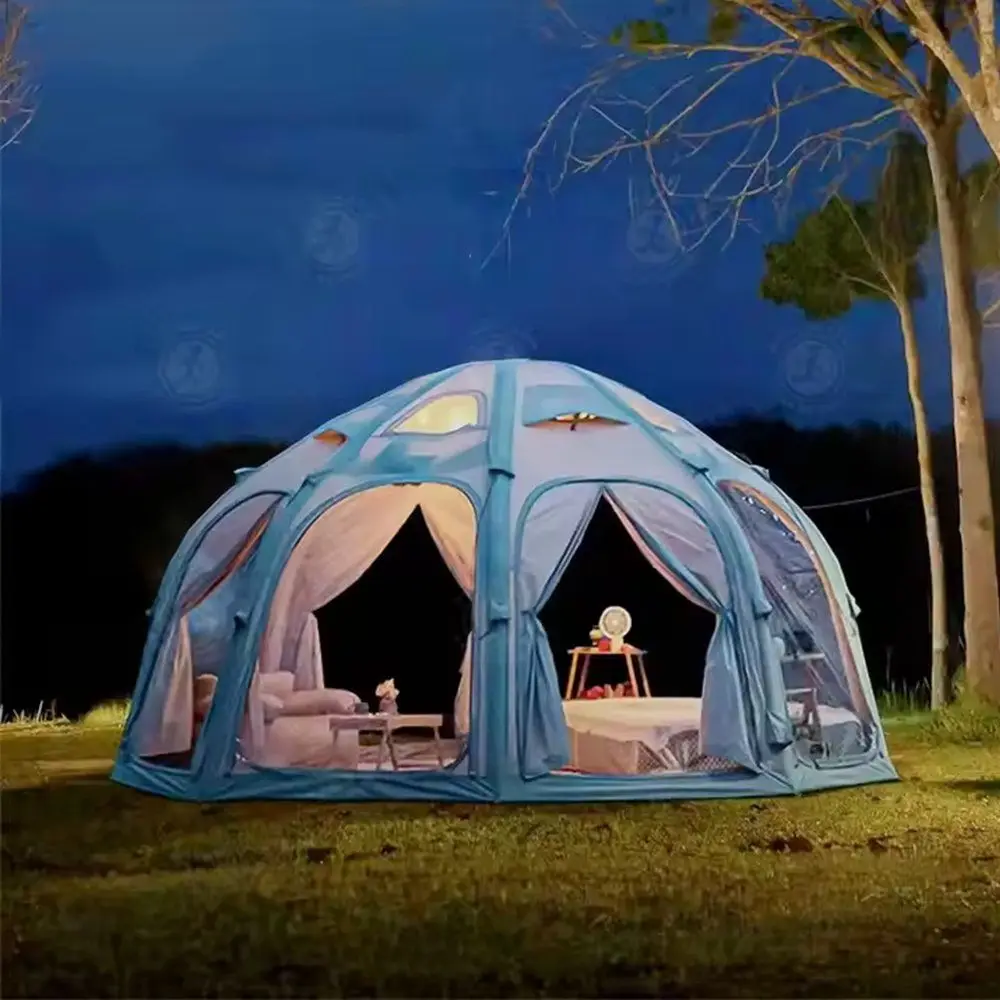 Outdoor Camping Tent Double Layer UV Protection Tent for Mountain Hiking Rain Resistant Portable Camping House