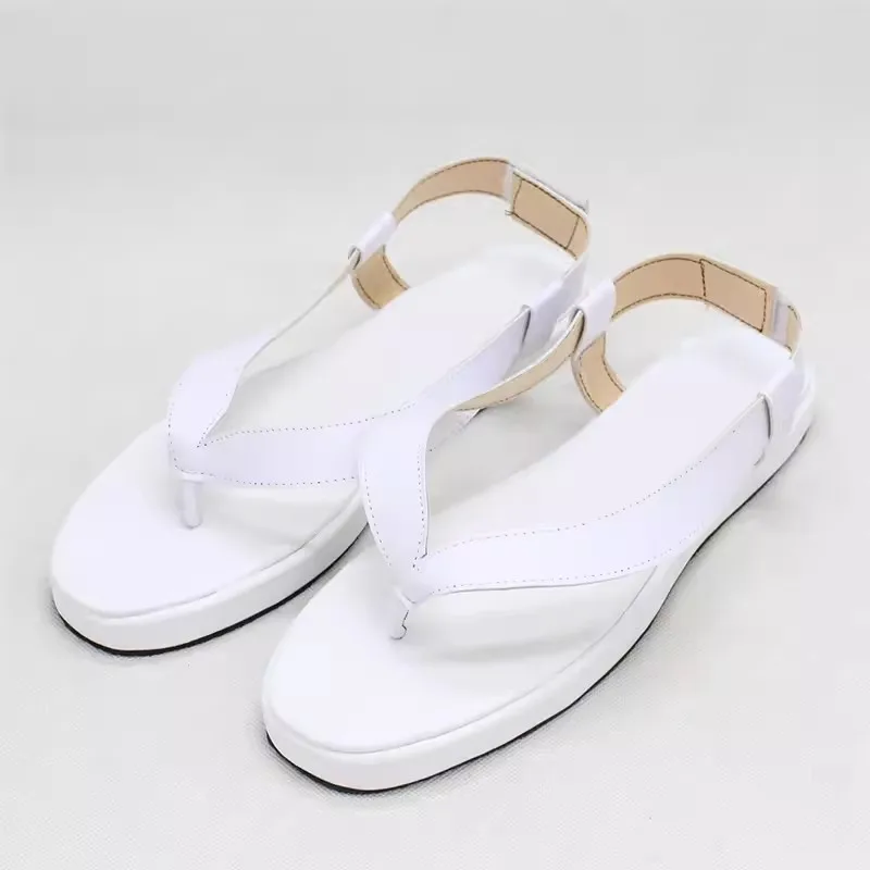 Demon Slayer Agatsuma Zenitsu Cosplay Shoes Anime Character White Clogs Boots Cosplay Costume Prop Shoes for Halloween Party