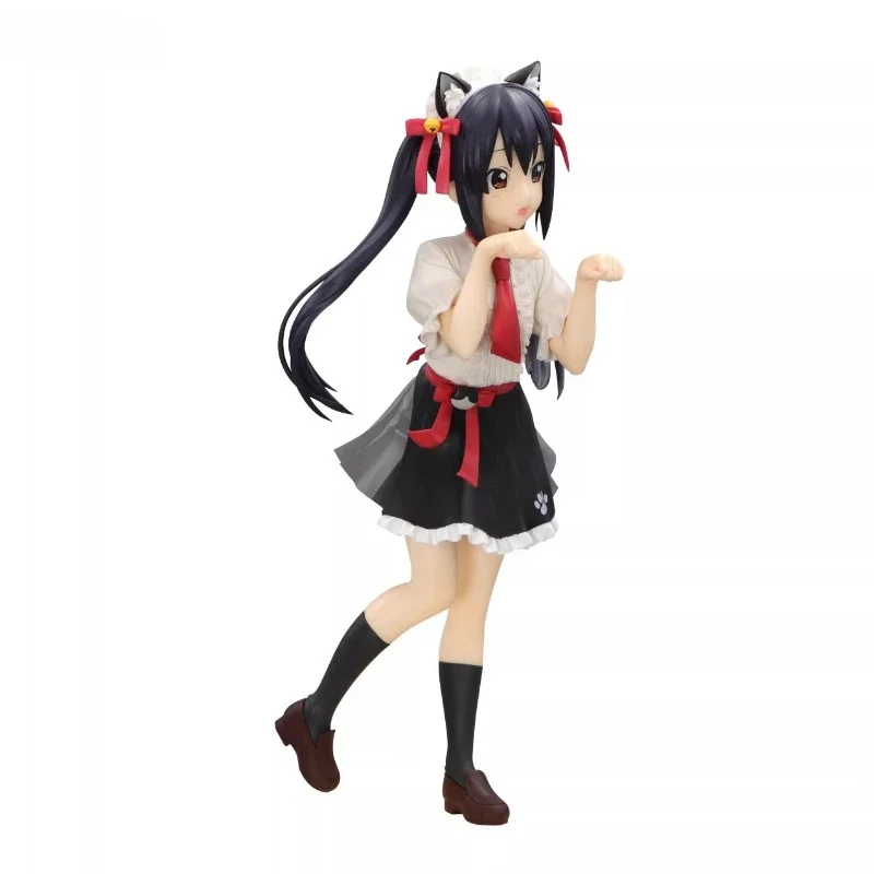 K-ON! FuRyu Nakano Azusa Cat Ear Girl Originale genuino 21 cm PVC Action Figure Anime Figure Modello Giocattoli Figure Collection Regalo bambola