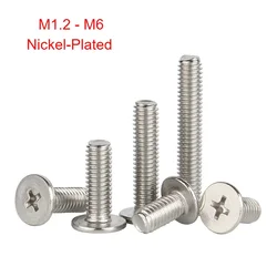 M1.2 M1.4 M1.6 M2 M2.5 M3 M4 M5 M6 CM Nickel Plated Phillips Flat Head Screws Notebook Digital Screws