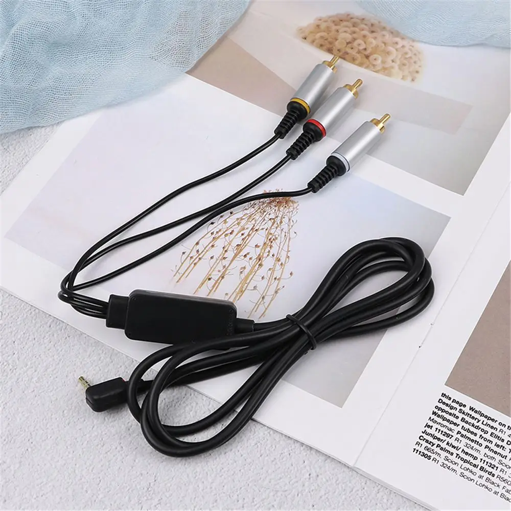 Durable Slim to TV RCA Male For PSP 2000 3000 3 RCA Cable Cord Audio Cables AV Cable