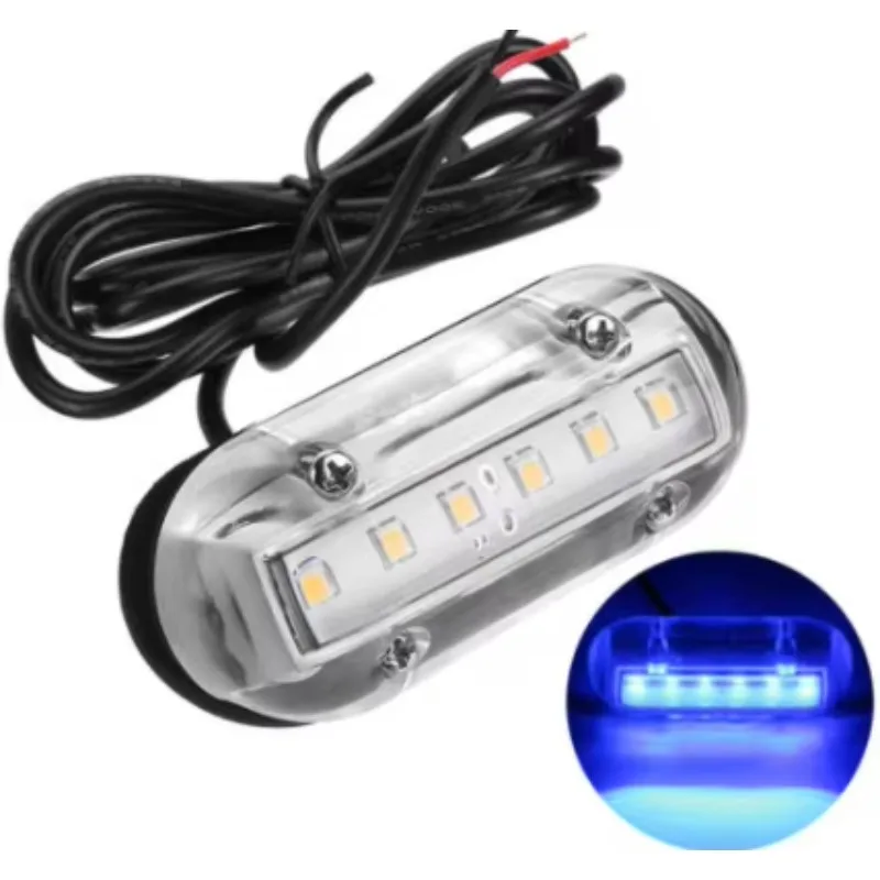 

STLF PC IP68 12 В водонепроницаемый синий теплый белый транце морской лодки светодиодные подводные фонари для яхты