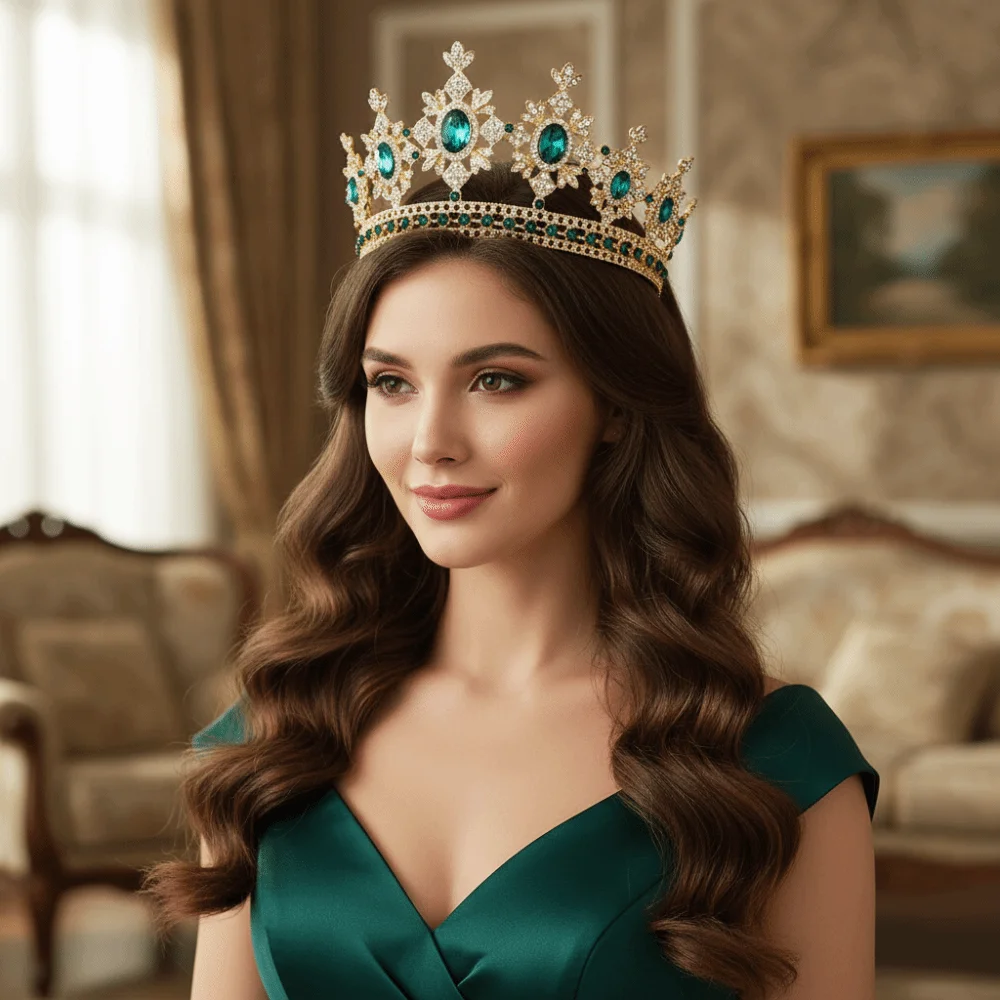 

Luxury Vintage Tiara Crowns Sparkling Elegant Wedding Bridal Hair Jewelry Trendy Exquisite Crystal Rhinestone Crown Queens King