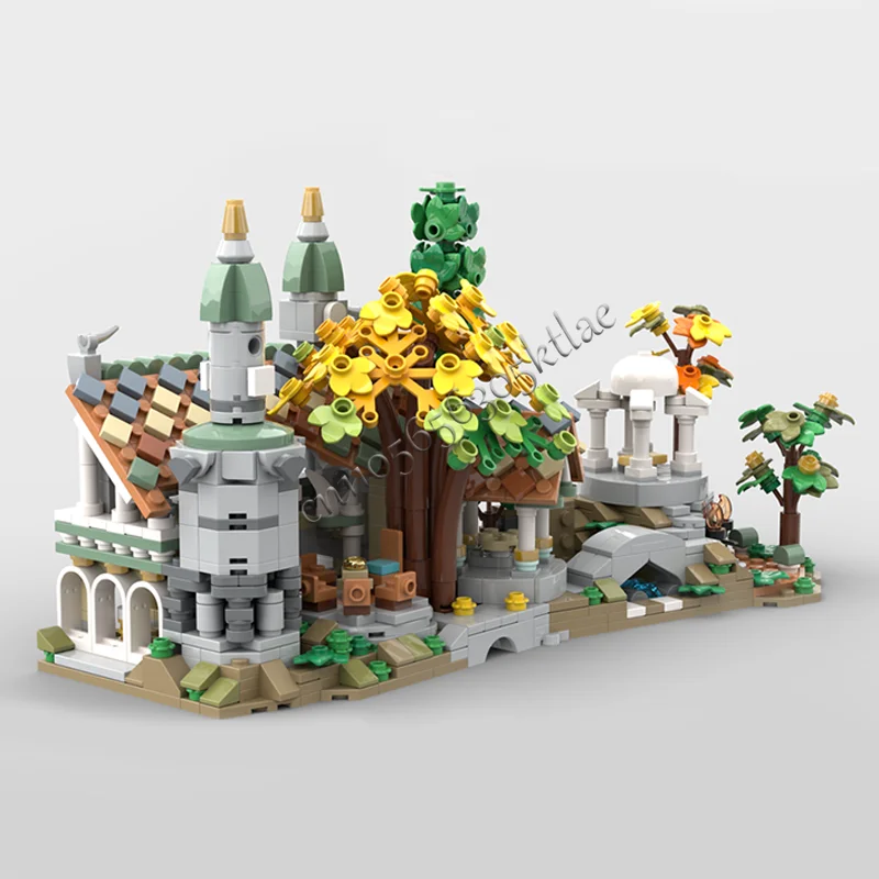 1187PCS MOC Medieval Mini Rivendell Building Modular Model Architecture Building Block Diy Education Assembly Kids Toys Gifts