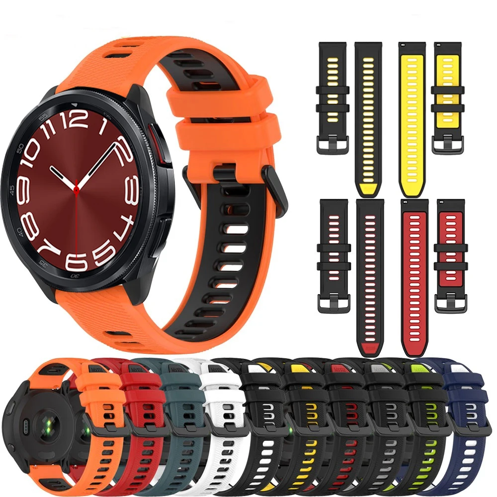 

Sports Silicone Strap for Samsung Galaxy Watch 6 classic 47mm Watch 5 4 Quick 20 22mm Breathable Wrist Wristband Accessorie