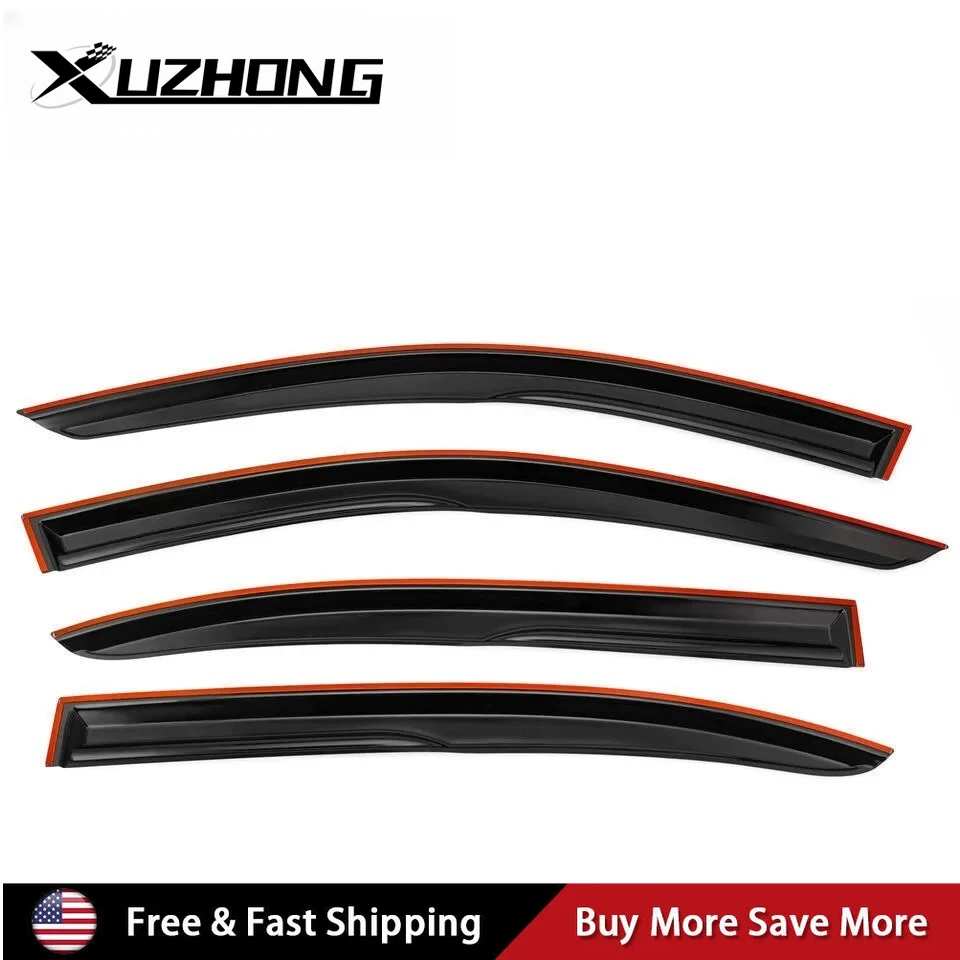 

For 2008-2012 Honda Accord 4 Door Sedan Models Black Wavy Mugen Style Tinted Window Visor Rain Guard Vent 4pcs