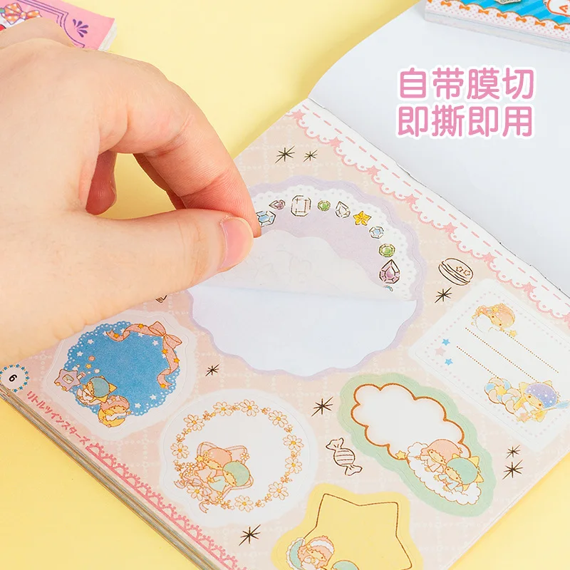 24Pcs Sanrio Hello Kitty Sticker Book Melody Cinnamoroll Card Cartoon Cute Sticker Hand Account Decoration Kids Toys Gifts