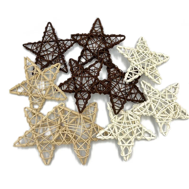 10 pçs 6cm rattan guirlanda decoração de natal verão casa decoração videira grinalda guirlanda estrela rústica grinalda videira base estrela