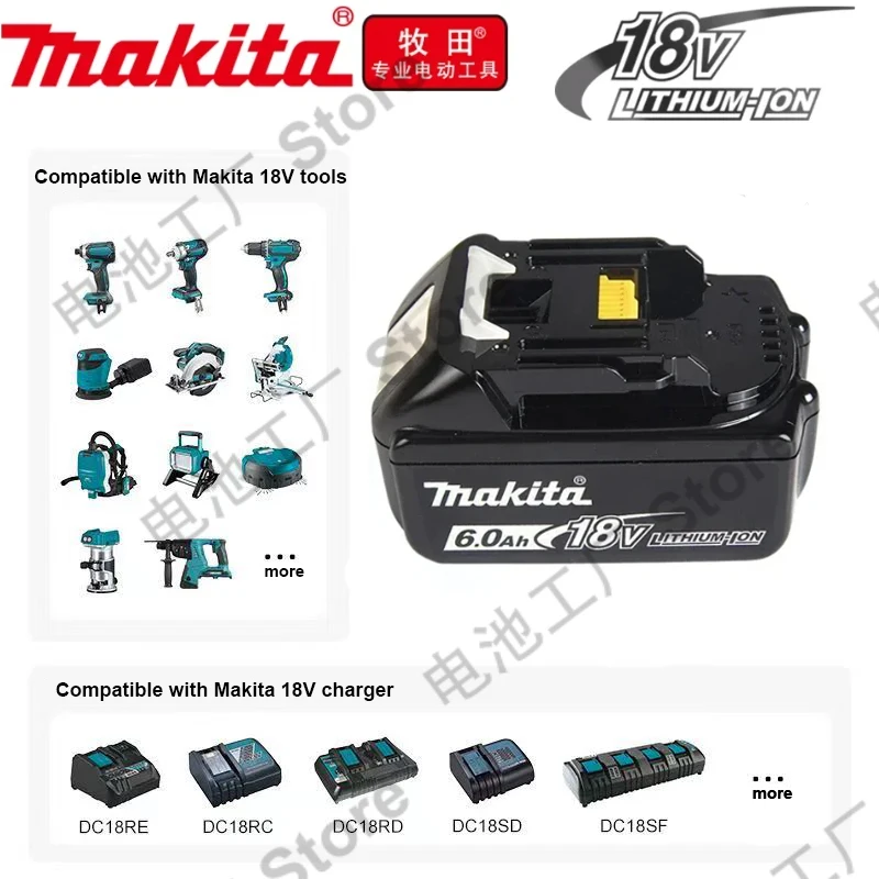 

Оригинальный аккумулятор Makita 18 в для инструментов, сменные батареи для дрели 18 в BL1830B BL1850B BL1860B BL1815 BL1830 BL1840