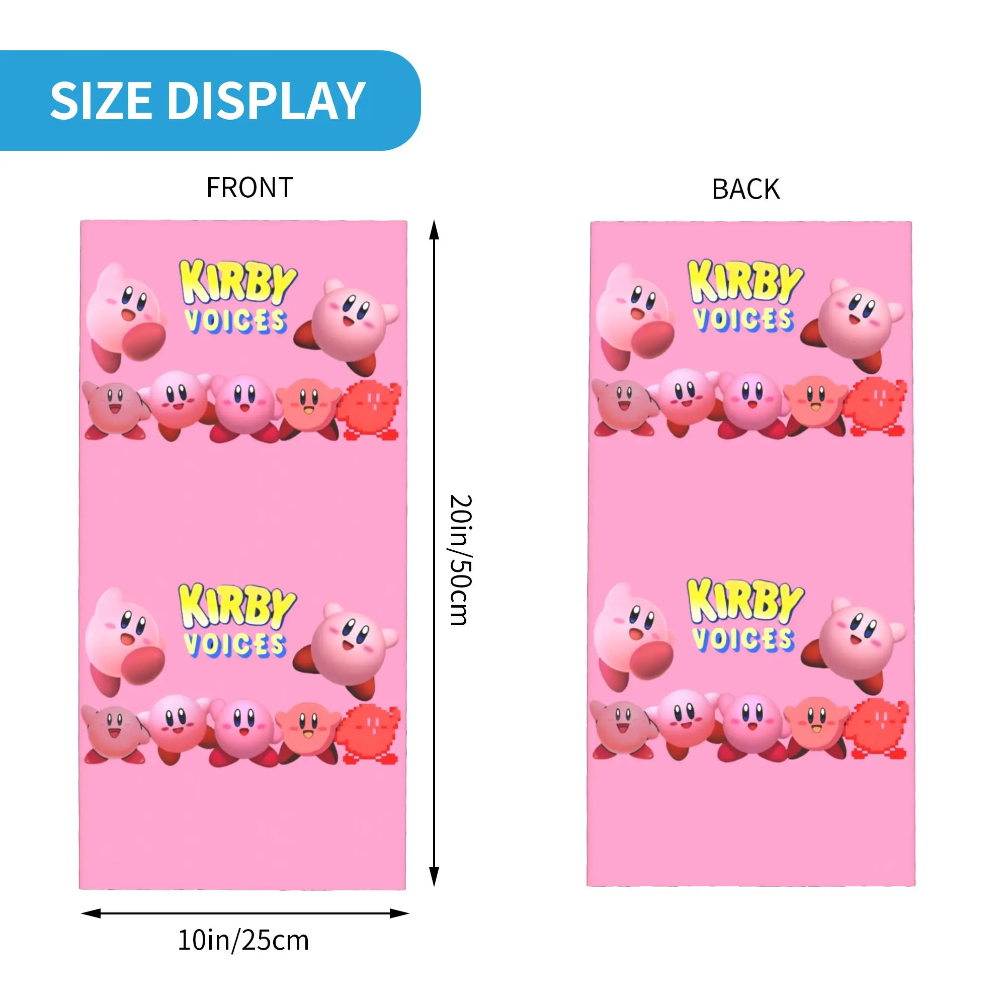 Custom K-Kirbys Neck Gaiter Women Men UV Face Shield Winter Classic Cartoon Game Characters Bandana Scarf for Cycling