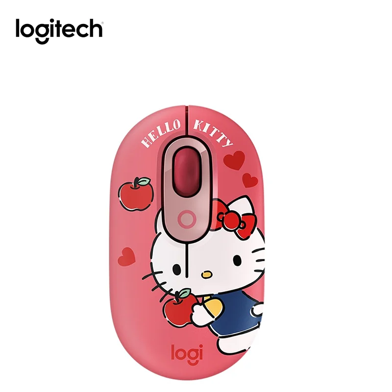 

2023 New Logitech Pop Mouse Wireless Bluetooth Online Celebrity Keyboard And Mouse Suit Cute Computer Ip Joint Hellokitty