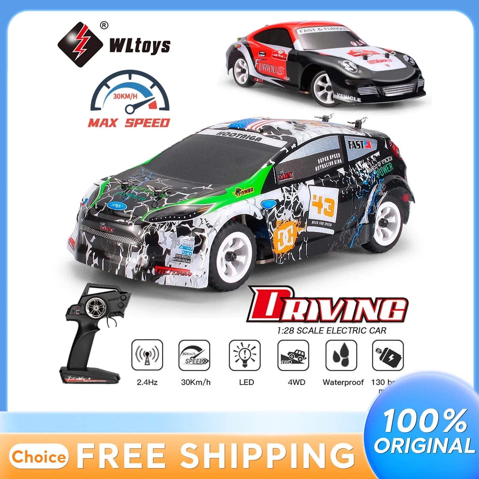 

WLtoys K989/K969 1:28 Scale 4WD Mini RC Racing Car High Speed Off-Road Remote Control Drift Toy Alloy Vehicle for Kids Gift