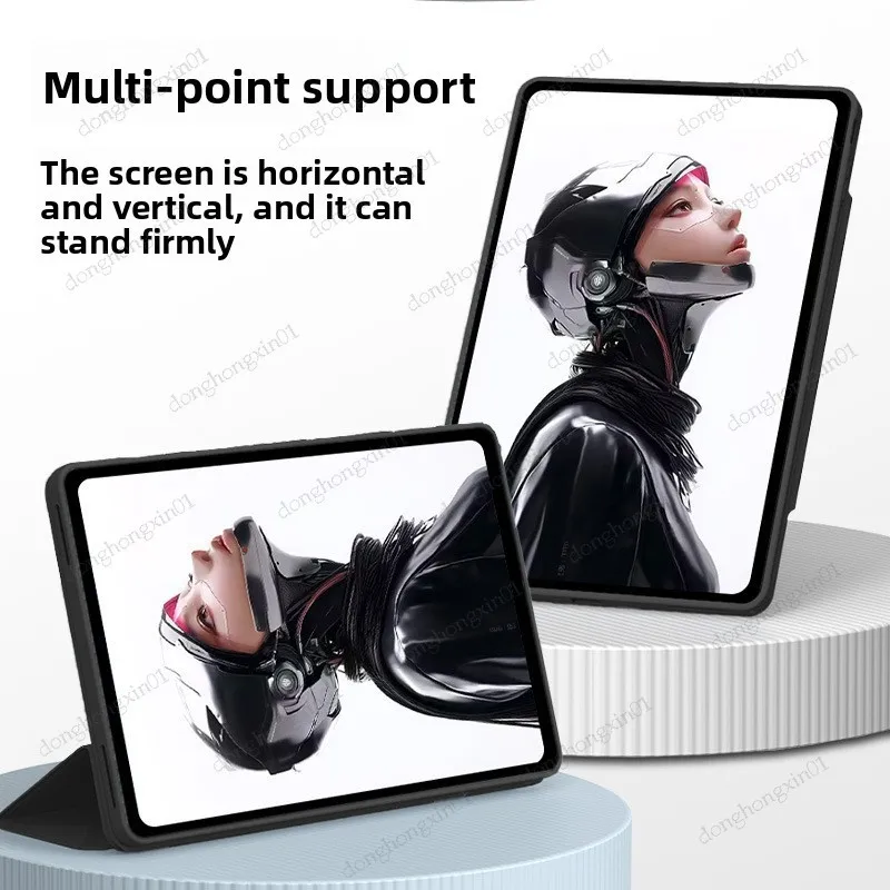 Y-fold Soft Leather Case for  ZTE RedMagic Tablet 3 Pro/REDMAGIC 3 Pro/REDMAGIC Astra 9.06 inch Pu Leather Stand Cover