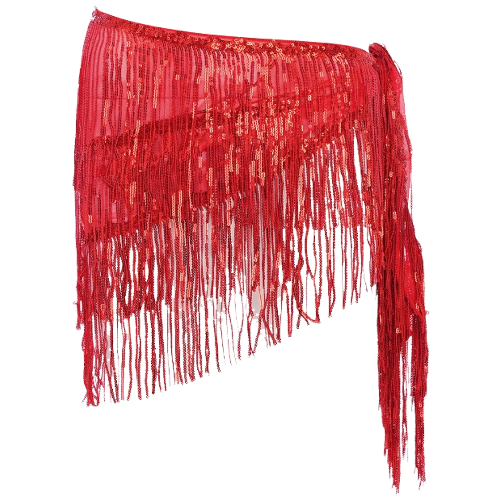 

Belly Dance Performance Triangle Hip Scarf Skirt Women Glittery Tassel Belly Folkloric Indian Party Raves Dance Outfits