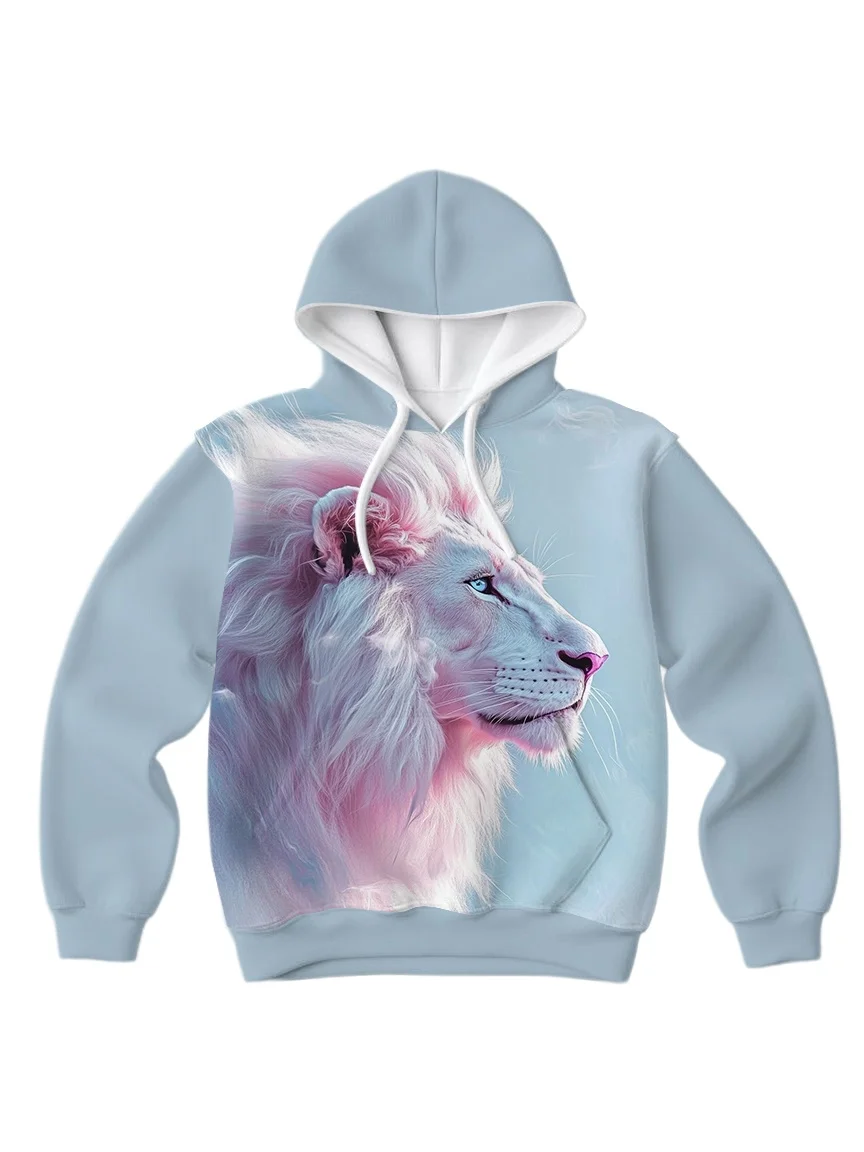 

2025/26 Latest Popular Hoodies Y2 Animal Lion Street Trend 3D Autumn/Winter Adult Men's and Women's Large Pocket Hoodies