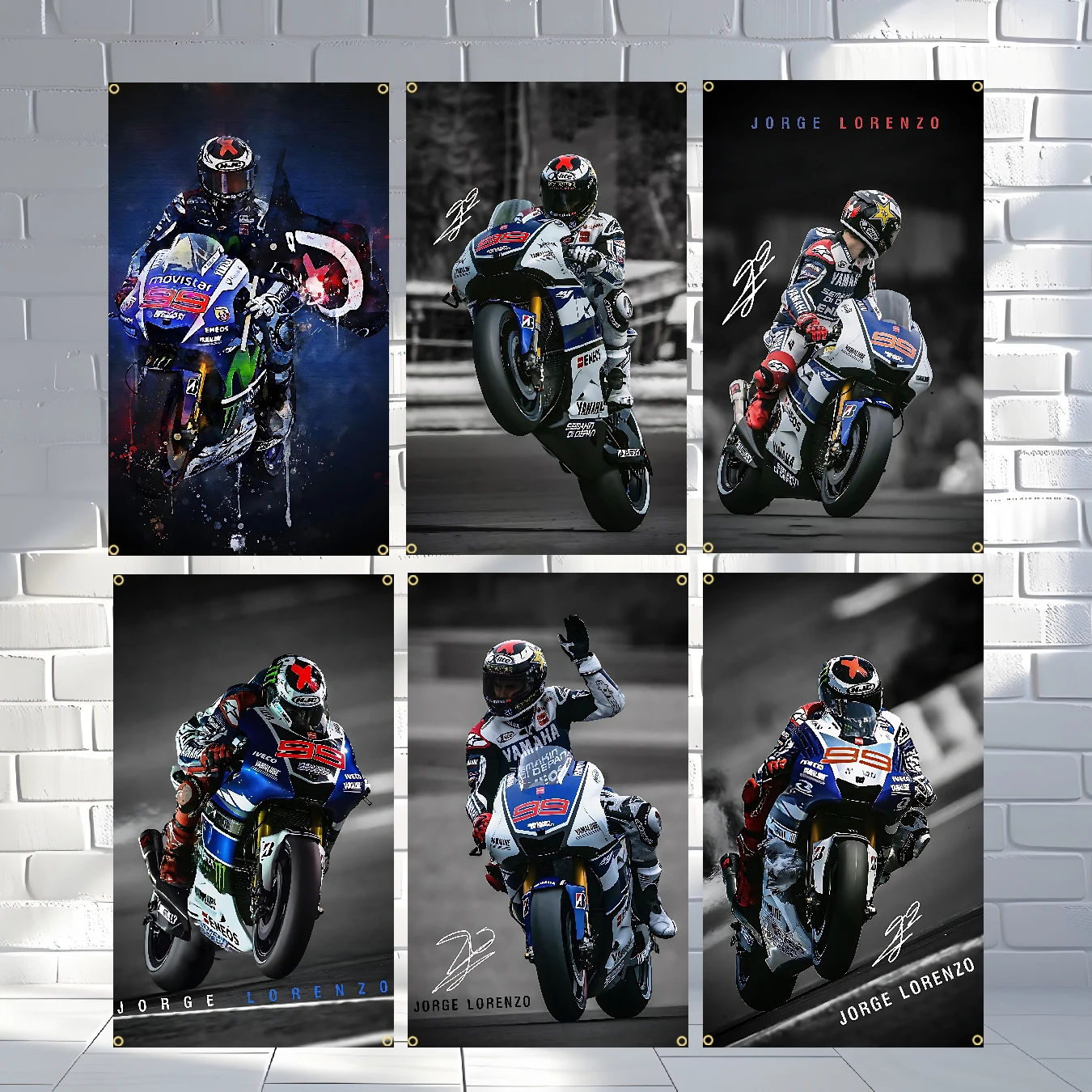 Jorge Lorenzo 99 Flags Polyester Printed Banner For Home Decoration