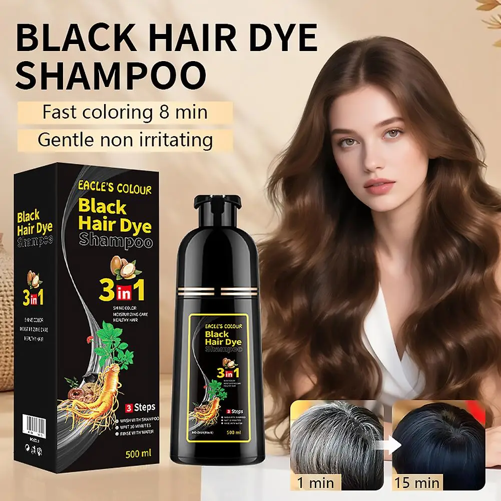 Quick Hair Dye Shampoo 3 In 1 Instant Coloring Shampoo Gray White Cover Natural Plant Fast Dye Long Lasting Dye Shampoo