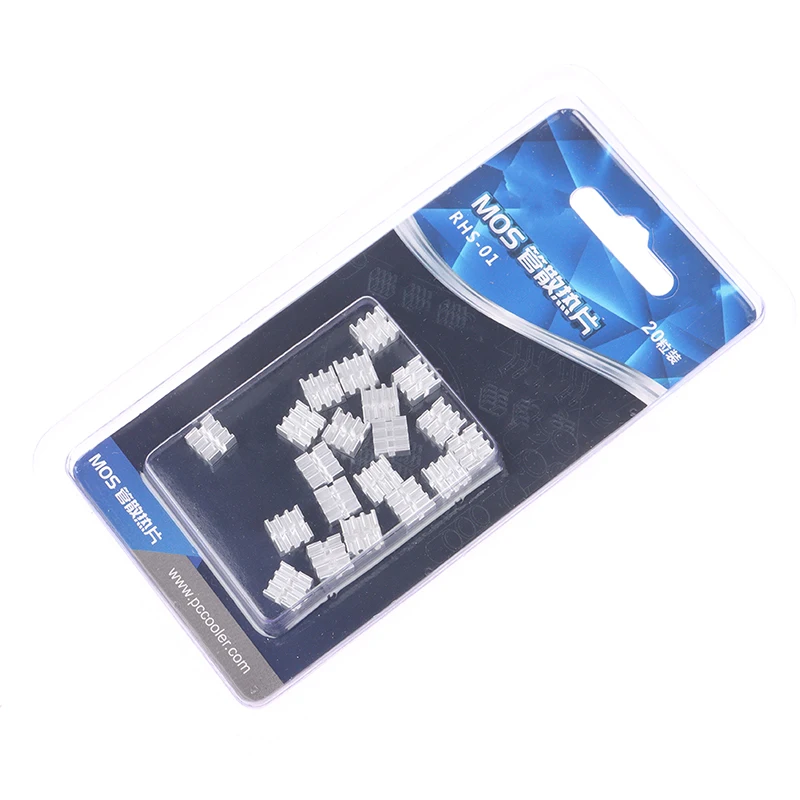 20 Stuks Mos RHS-01 Aluminium Koellichaam Koeling Radiator Ic Chip Voor Heatsink Radiator Chipset Geheugenkoeler