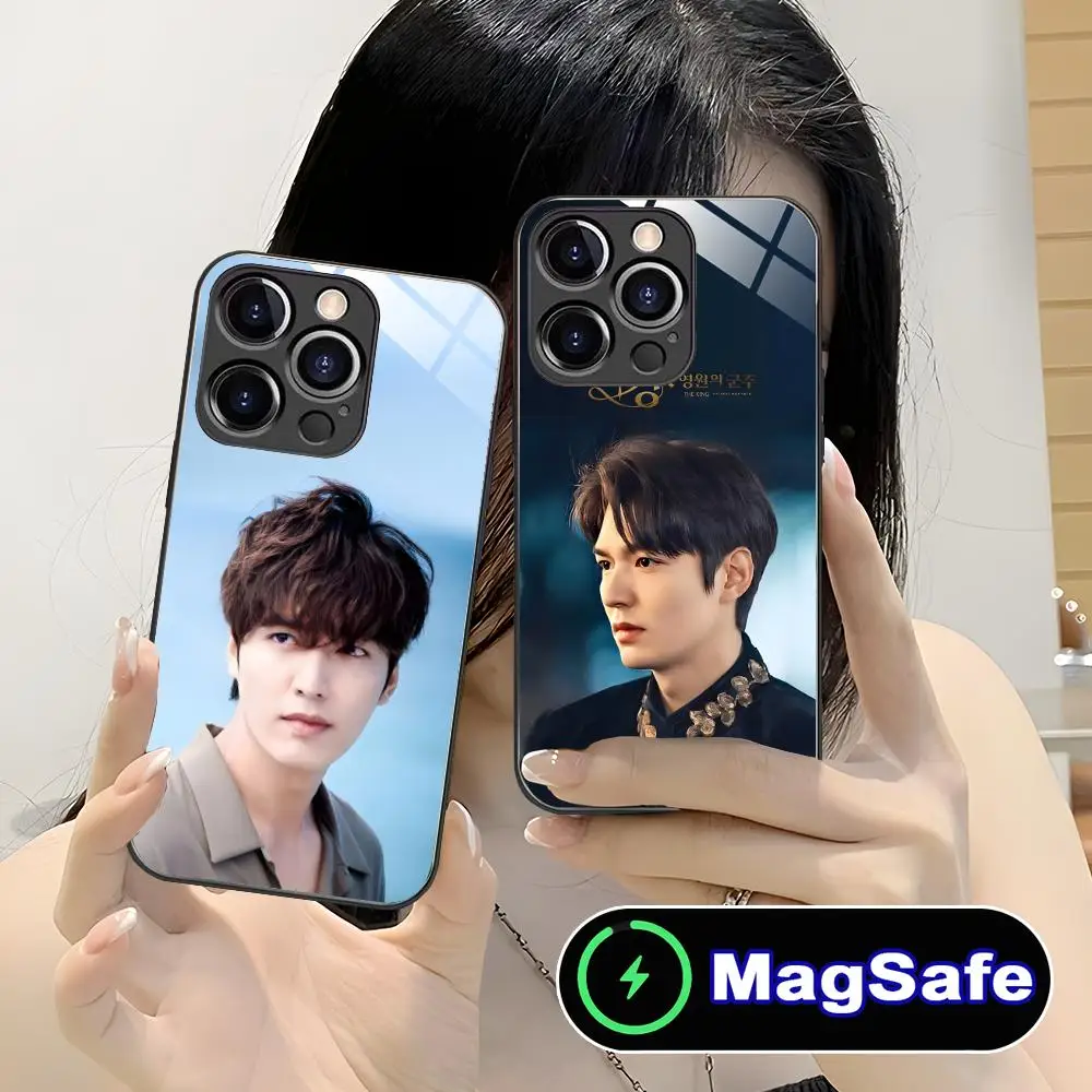 

Чехол для мобильного телефона Lee Minho для iPhone 16, 15, 14, 13, 12, 11 Pro Max Plus Mini MagSafe, стеклянный цветной принт, красивый чехол