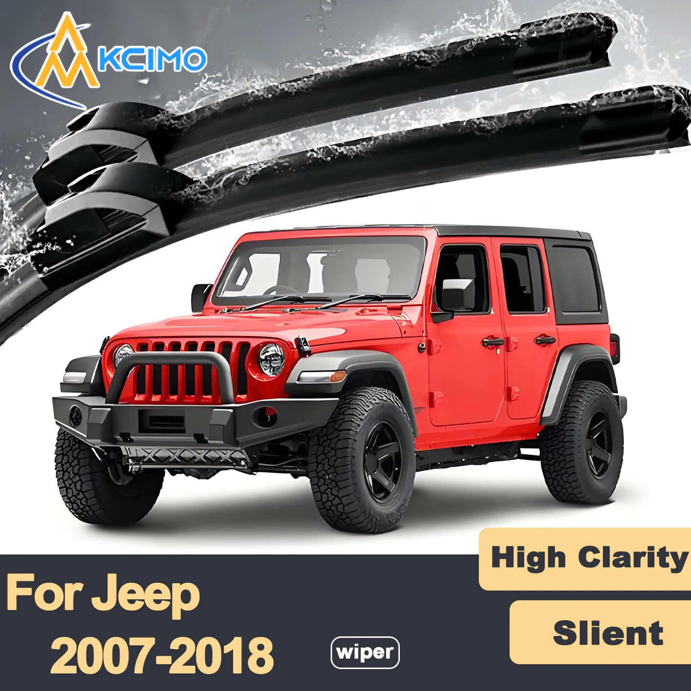 

Premium Rubber Durable Silent Windshield Wiper Blades 2pcs for Jeep Wrangler JK 2007-2018 J8 TJL J8 Front Wiper Blades Set