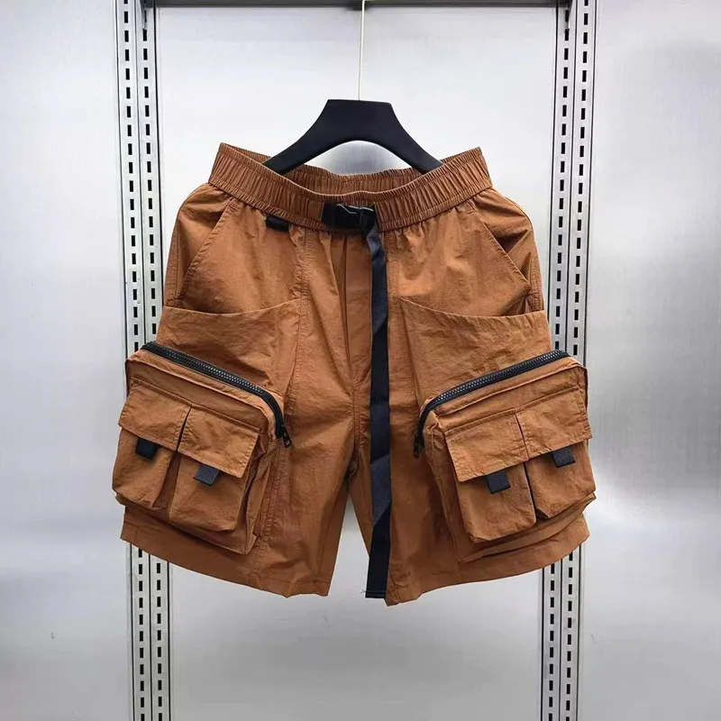 

Мужские повседневные шорты в американском стиле, с множеством карманов, модные, для активного отдыха, быстросохнущие, бриджи, лето 2026