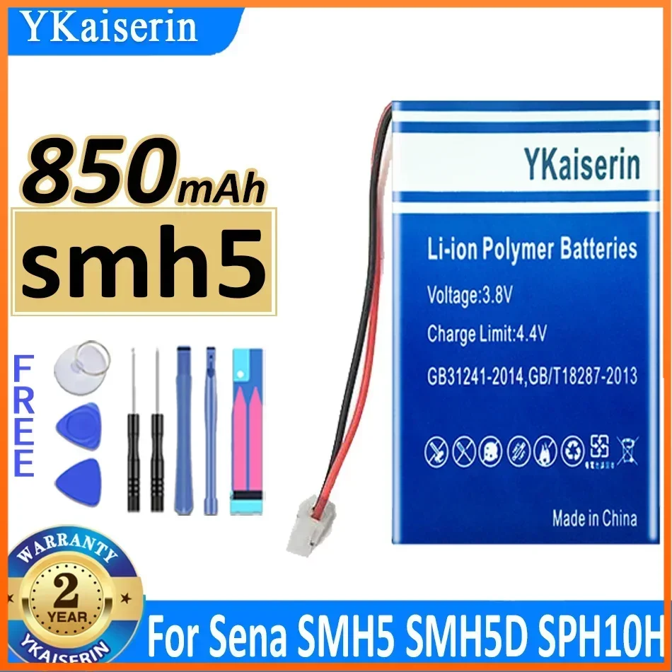 YKaiserin 850mAh Battery for Sena SMH5 SMH5D SPH10H Bluetooth Headset Batterie Warranty 2 Years + Track Number