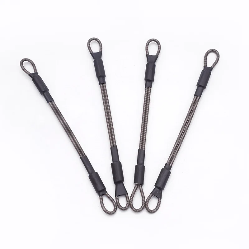 1/10 Buah Kabel Keamanan Keselamatan Baja Tahan Karat Kawat Aman Perak 18Cm X 1Cm Tali Lampu Panggung Anti Lepas Lingkaran Ganda