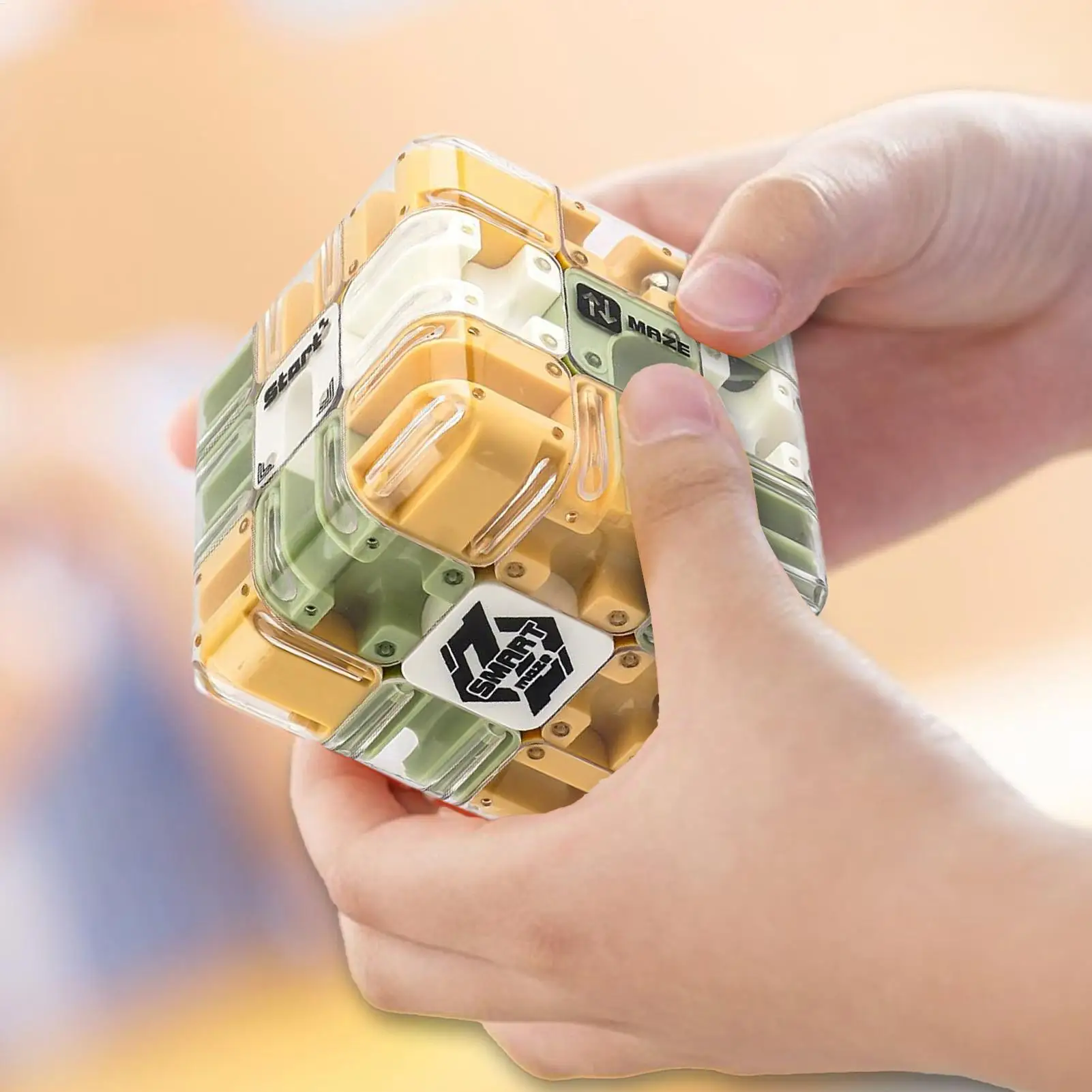 3D Labyrinth Puzzles Maze Cube Puzzle Gravity Three-Dimensional Brain Teaser Ball for Stress Relief Game Gift for Adults Teens