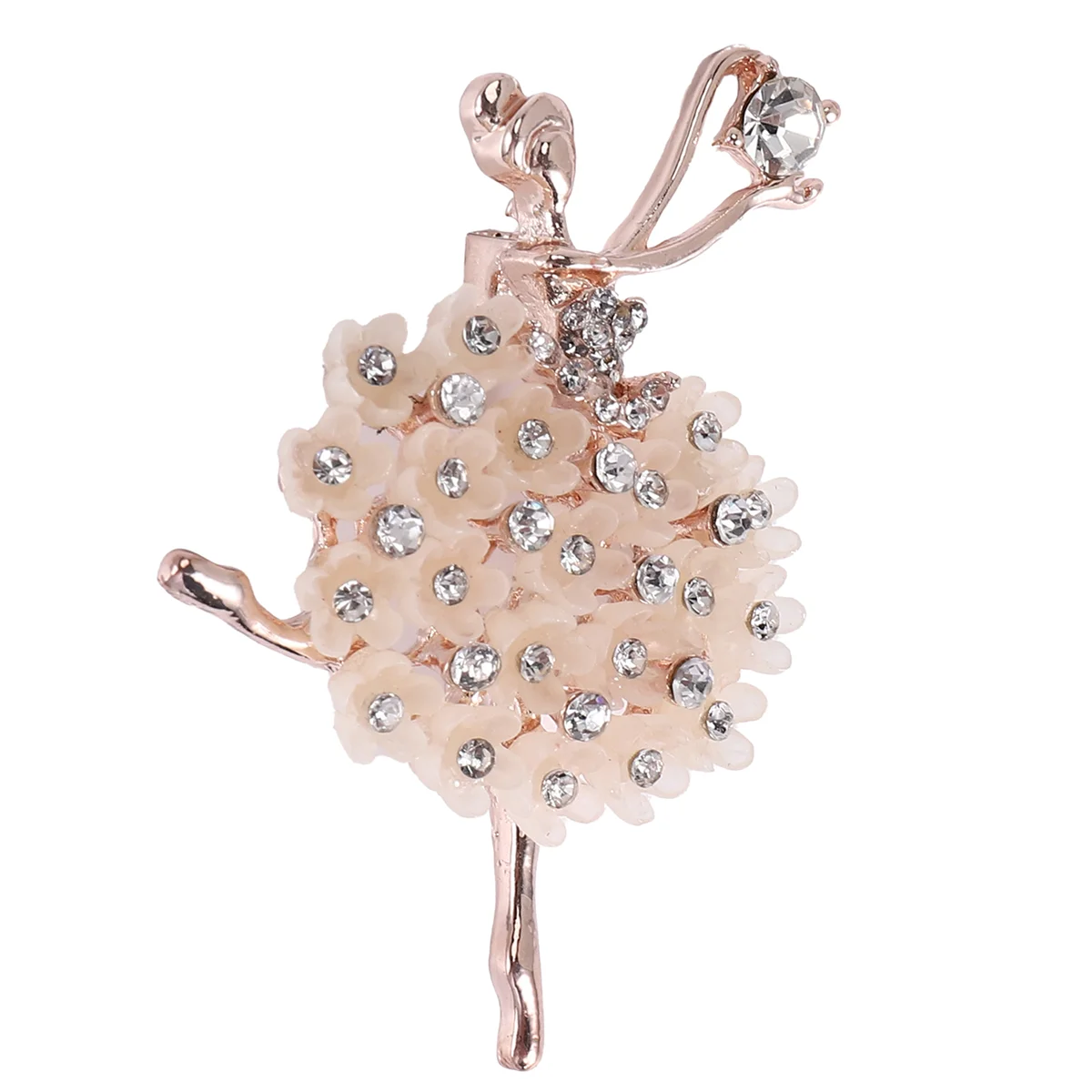 AOAO-Ballet Angel Girl مكعب حجر الراين الديكور بروش دبوس لمعطف سترة