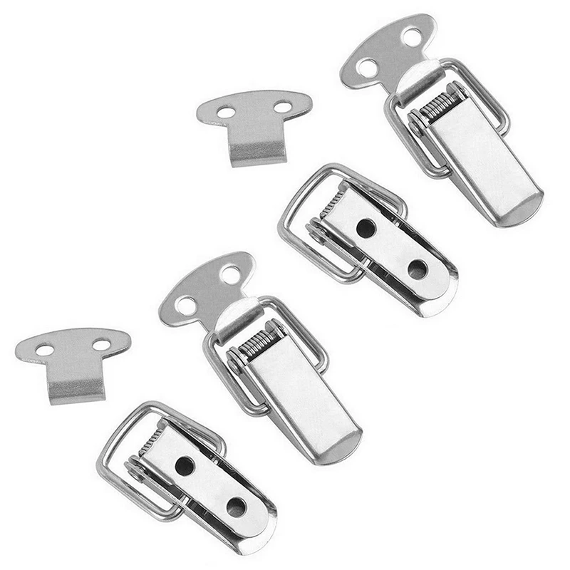 4 Stuks Vintage Eend Mond Gesp Set Mini Borst Gift Koffer Case Toggle Hasp Vergrendelingen Rvs Klemmen Voor hardware Reparatie