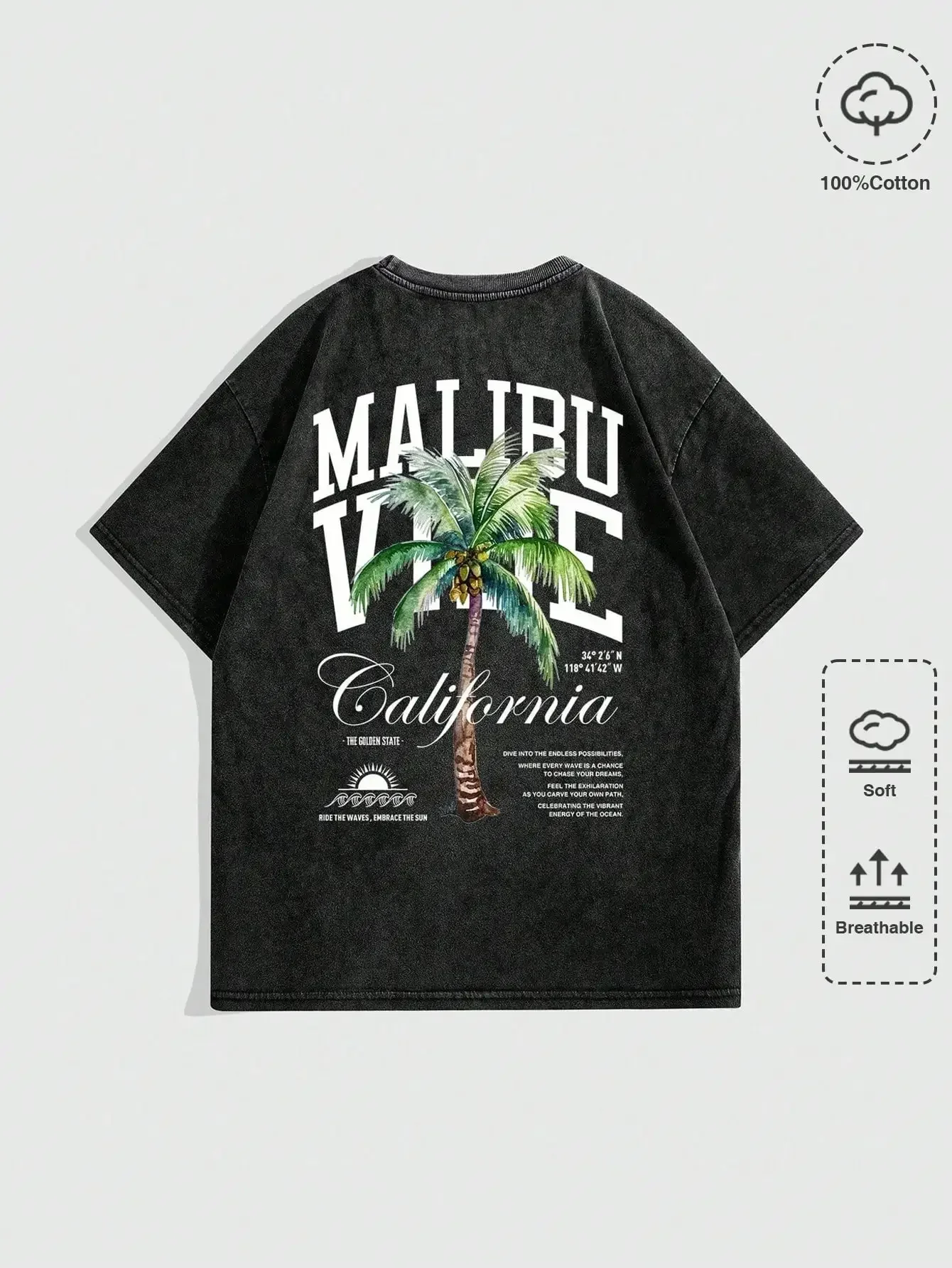 

ROMWE Street Life Men's Printed Vintage Short Sleeve T-Shirt, Perfect For Daily Wear And Vacation In Spring And Summer, School