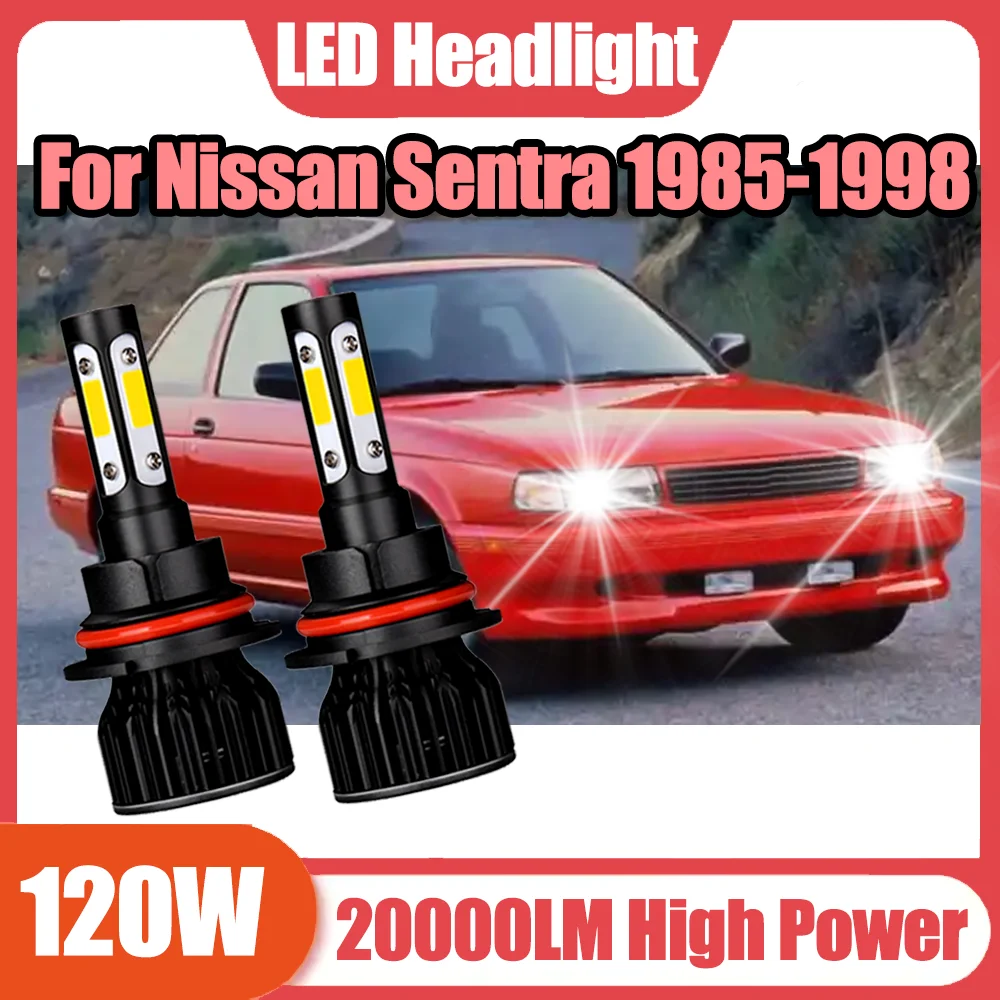 

2PCS 6000K White High Low Beam High Power 20000LM Auto Head Lamps 12V 24V LED Headlight Car Lights For Nissan Sentra 1985-1998