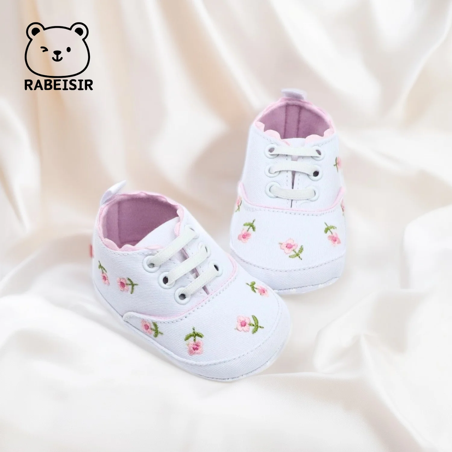 

Обувь для маленьких девочек, детская обувь с цветочным принтом спереди, парусиновая обувь, От 0 до 18 месяцев