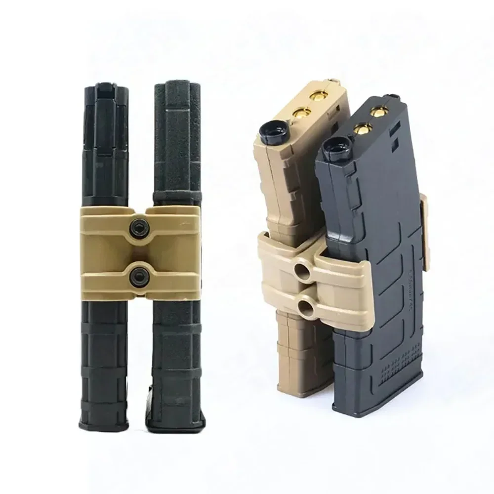 2025 Universele Clip Rifle Dual Parallel Magazine voor AK AR15 M4 Mag595 Airsoft Link Ronde Cartridge Speed Loader Gun accessoires