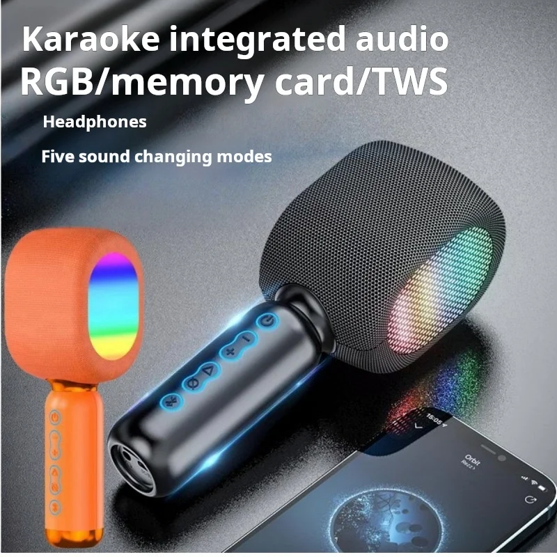 

Детская караоке-система: беспроводная Bluetooth-колонка с микрофоном, поддержка TWS-подключения