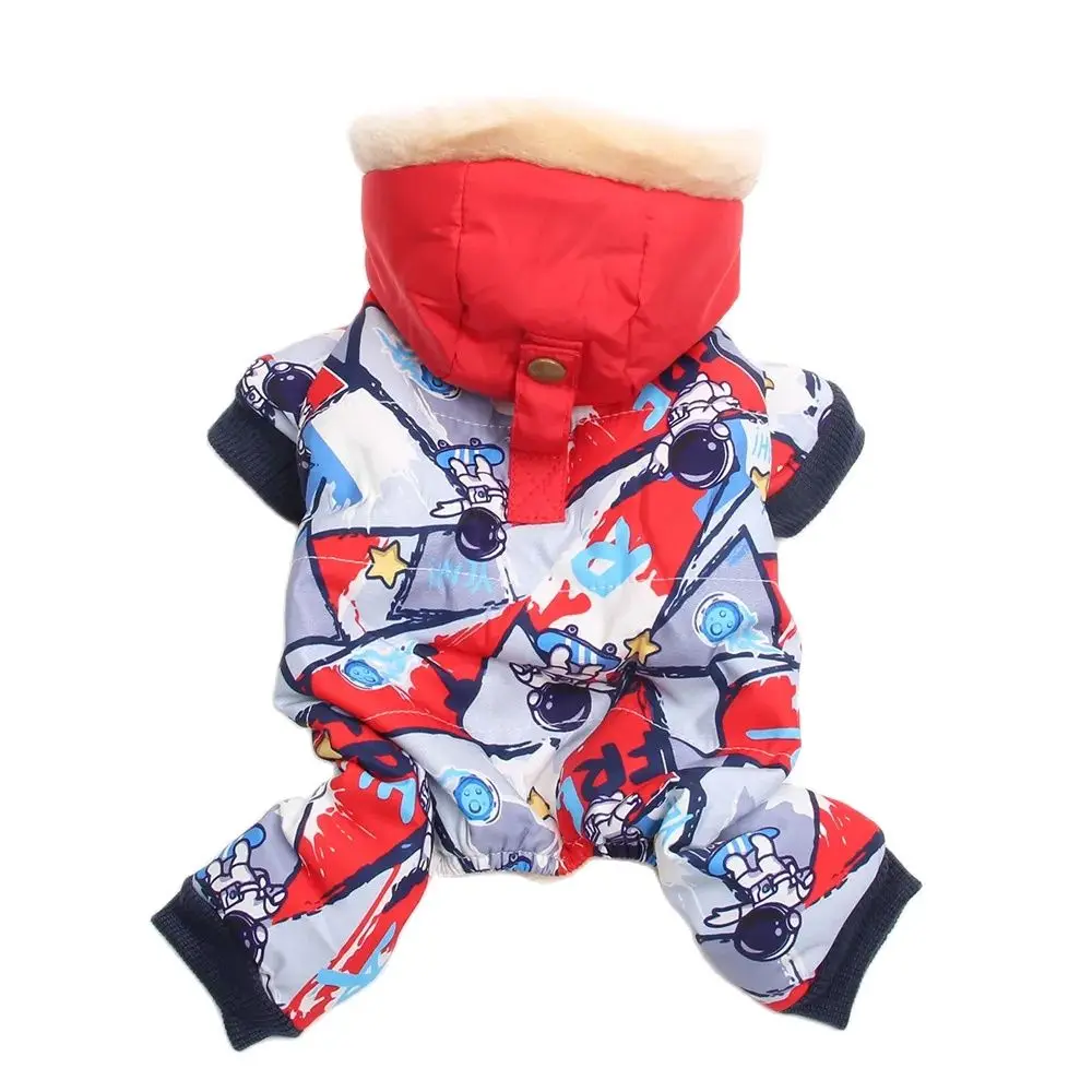 Boy Dog Cat Warm Jumpsuit Hoodie Windbreak Apparel Pet Puppy Winter Coat Jacket Outfit